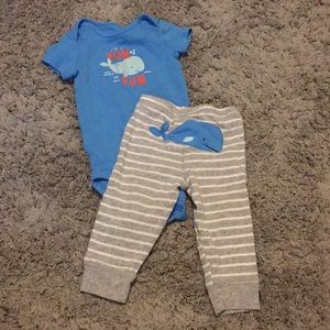 ⭐️ (3 for $9) Carter’s Whale Bodysuit and Pants